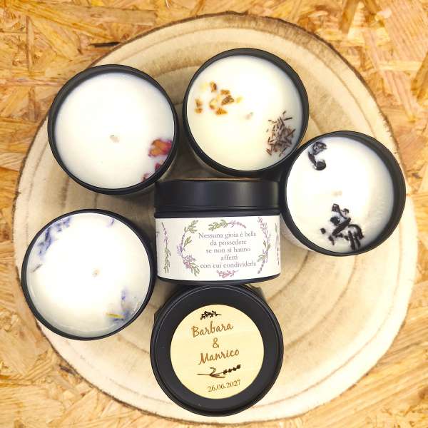 Candela artigianale profumata  b Abbraccio Naturale 09  b  linea LAVANDA LOVERS